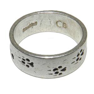 Vintage CB 925 Sterling Silver Ring With Bear Paw Design Size 7